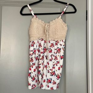 Crochet floral tank top